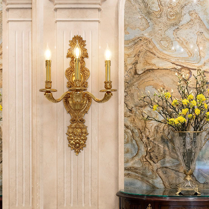 French Traditional Brass Wall Lamp - Jewellery Top Lighting