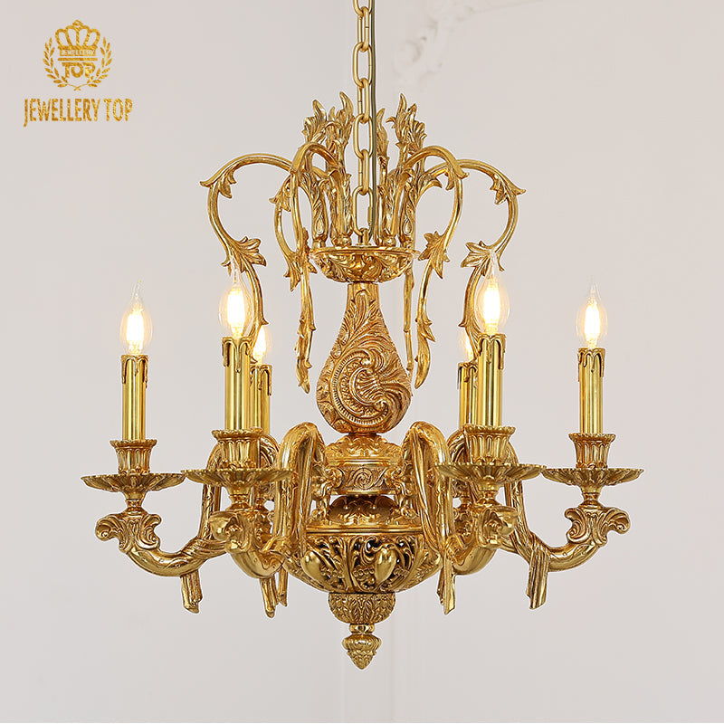 Georgian Antique Chandelier 6 Light - Jewellery Top Lighting