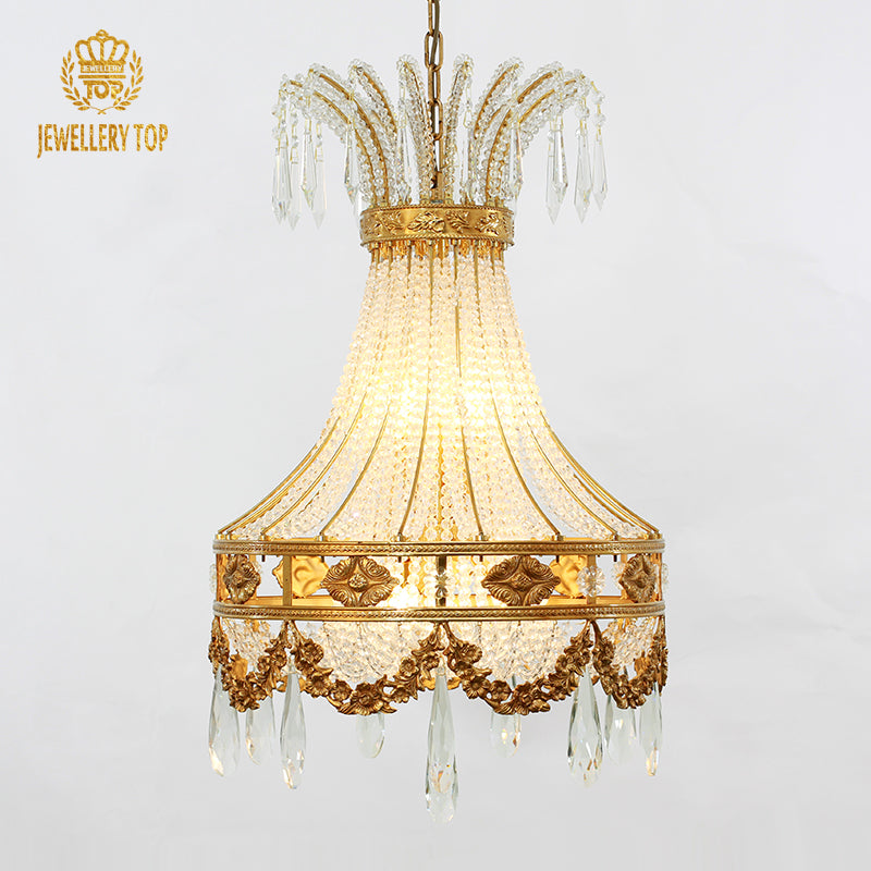 Artistic angle of the Gilded Reverie Gold Pendant Lamp highlighting refined craftsmanship