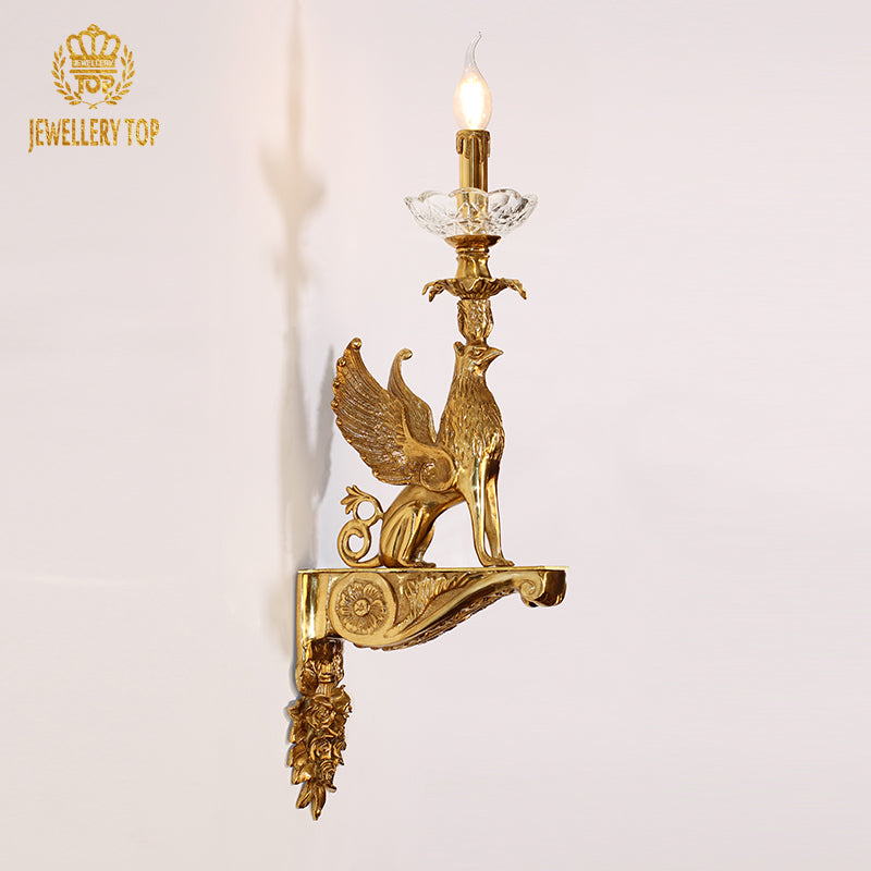Griffin Brass Wall Lamp - Jewellery Top Lighting