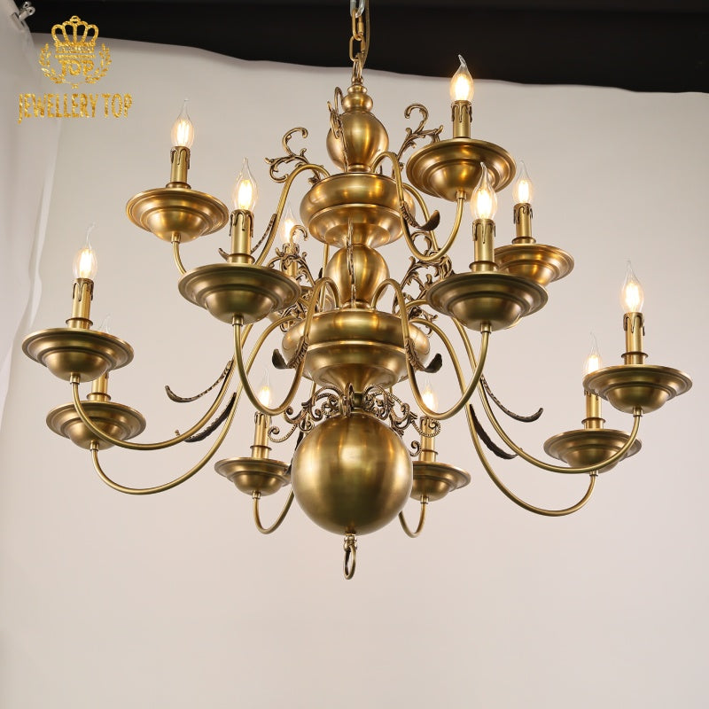 Hand-forged Georgian chandelier central orb with neoclassical latticework