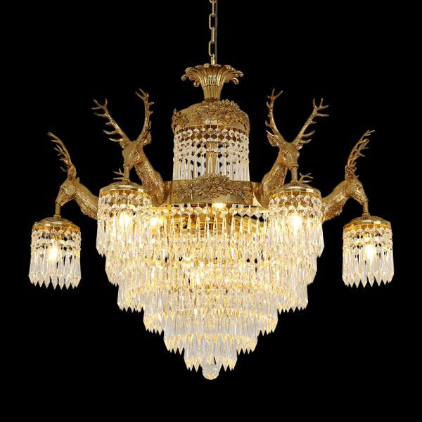 Lumière de Cerf French Crystal Chandelier - Jewellery Top Lighting