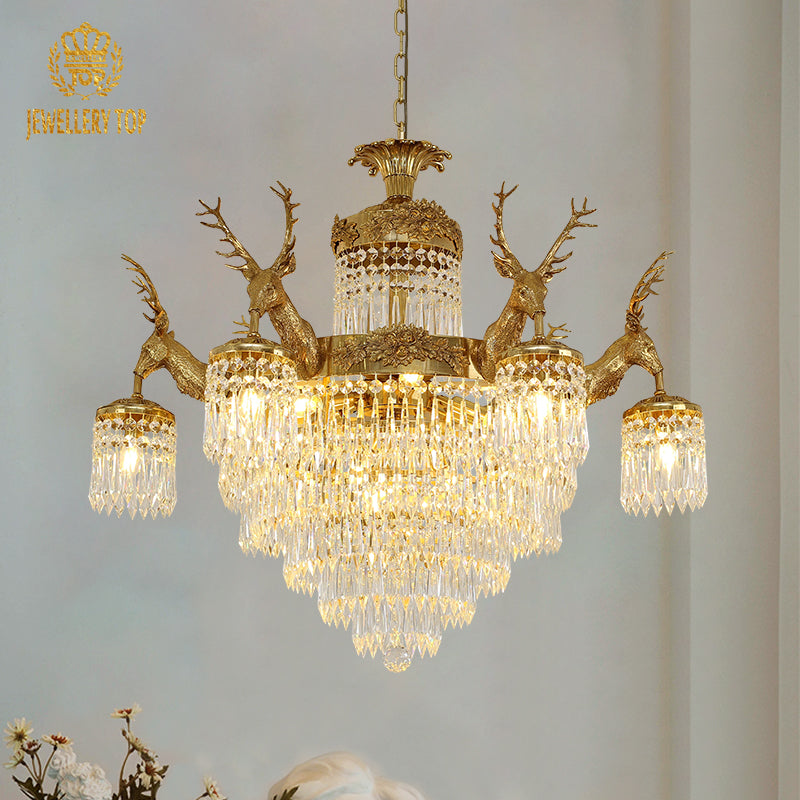 Vintage French chandelier offering opulence and nature-inspired design
