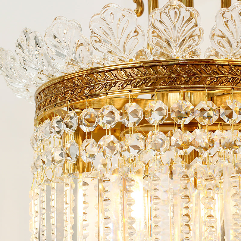 Close-up view of crystal detailing on Lumina Aurora Crystal Table Lamp