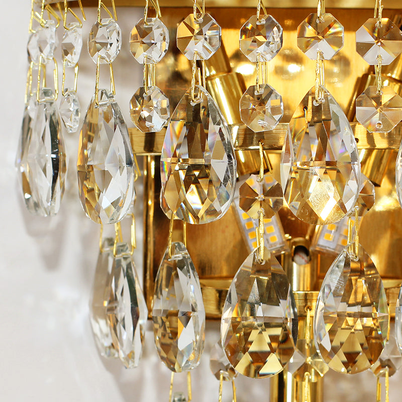 Angled shot highlighting the faceted teardrop crystals
