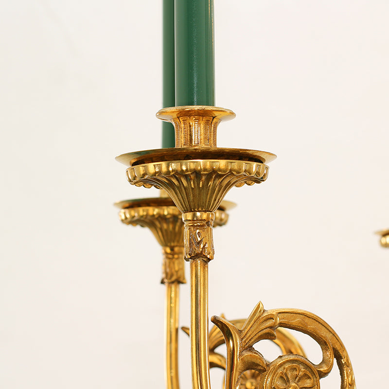 Elegant vintage lighting display of the French candelabra chandelier