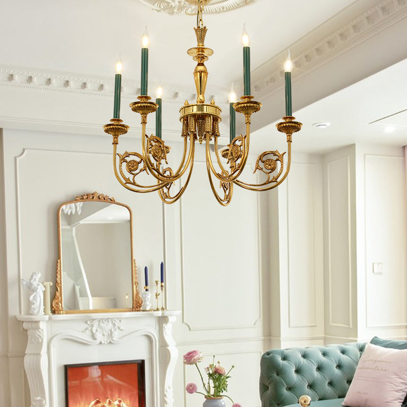 Illuminated French candelabra chandelier showcasing classic craftsmanship