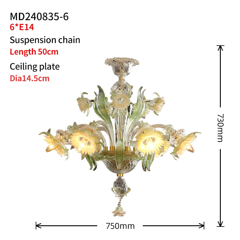 Meadow Blossom Handmade Glass Chandelier