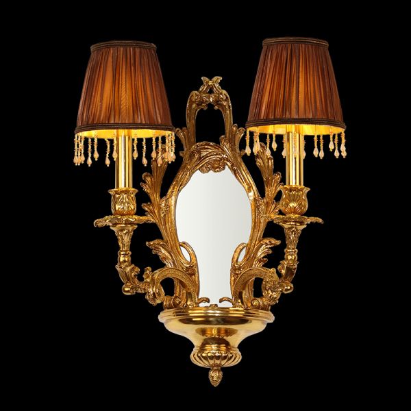 Mirror Brass Wall Lamp With Shade - Jewellery Top Lighting
