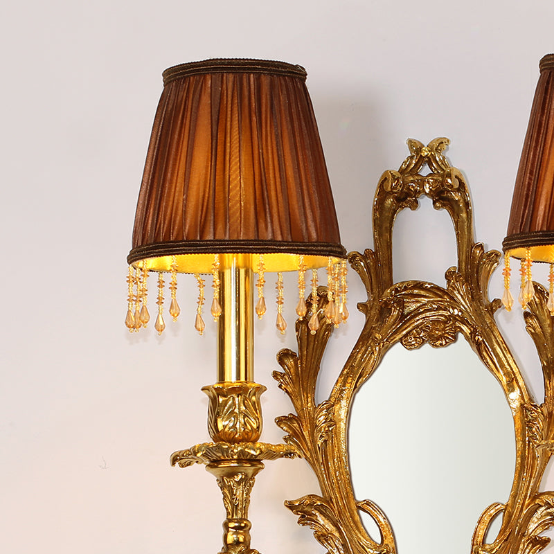 Mirror Brass Wall Lamp With Shade - Jewellery Top Lighting
