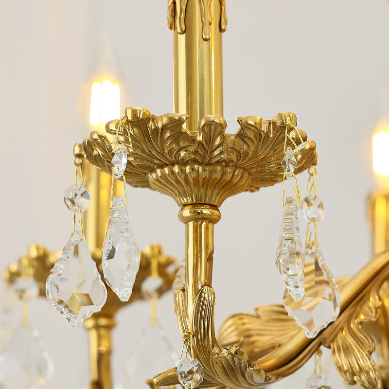 Neoclassical Brass Chandelier - Jewellery Top Lighting