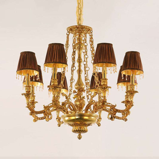 Neoclassical Brass Chandelier 2.46'/2.92'