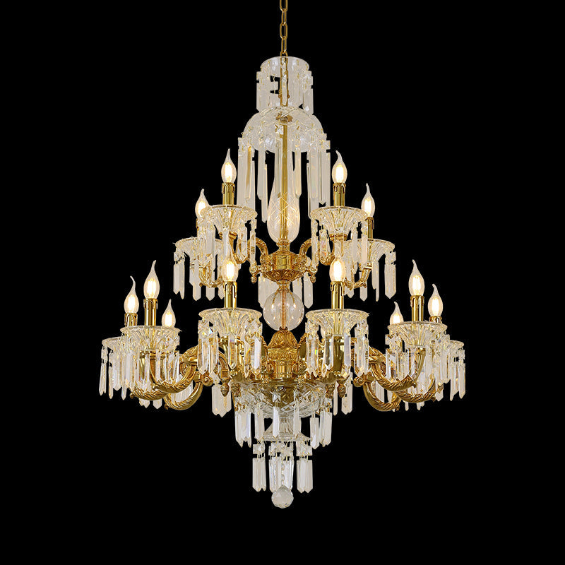 Opulent Rococo French Crystal Chandelier - Jewellery Top Lighting