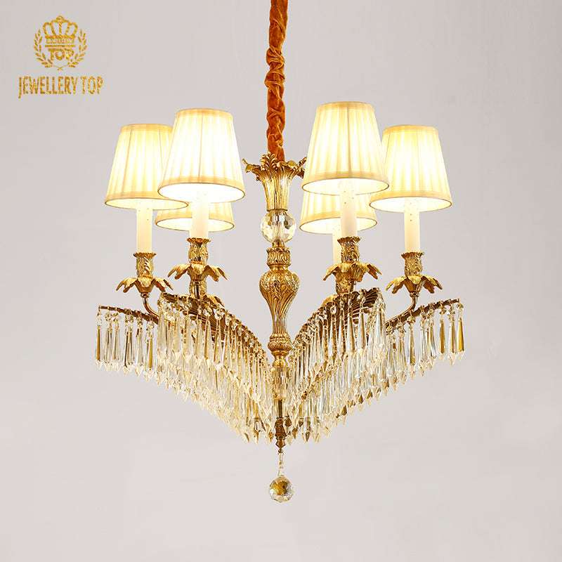 Front view of the Palm Aurelia Vintage Chandelier