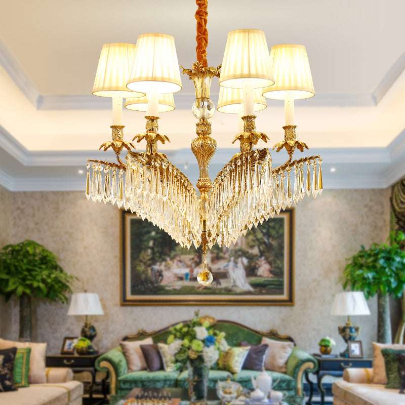 Palm-inspired motifs on the Palm Aurelia Vintage Chandelier
