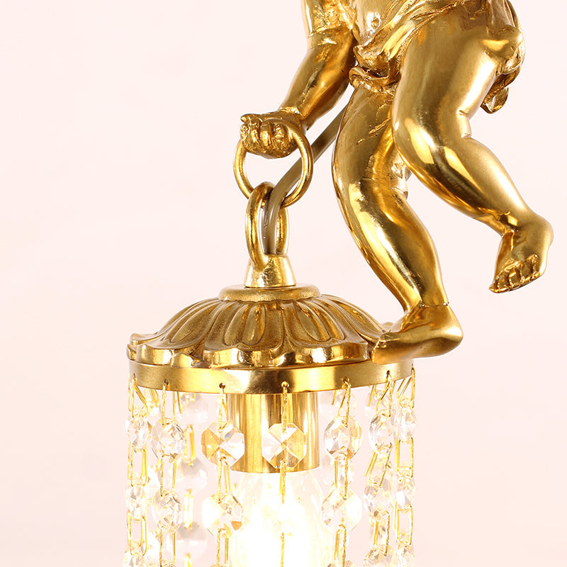 Parisian Cupid French Pendant Light showcasing sparkling crystal accents