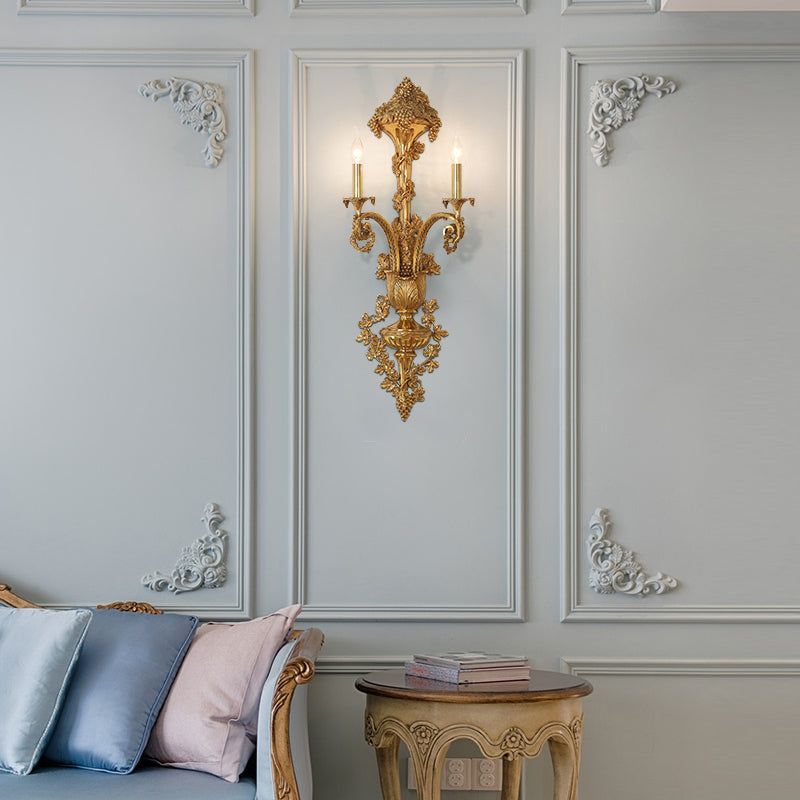 Rococo Arabesque Brass Wall Lamp - Jewellery Top Lighting