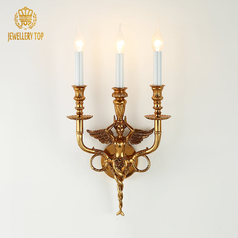 Rococo Brass Wall Lamp - Jewellery Top Lighting