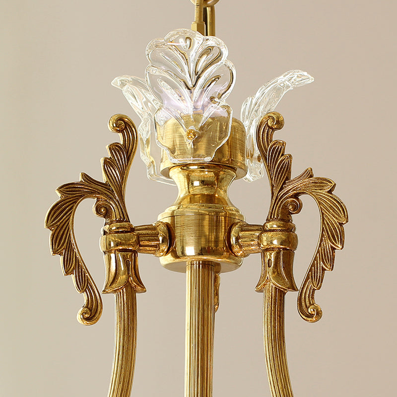 Detailed brass elements on the Roman Elegance Italian Pendant Lamp