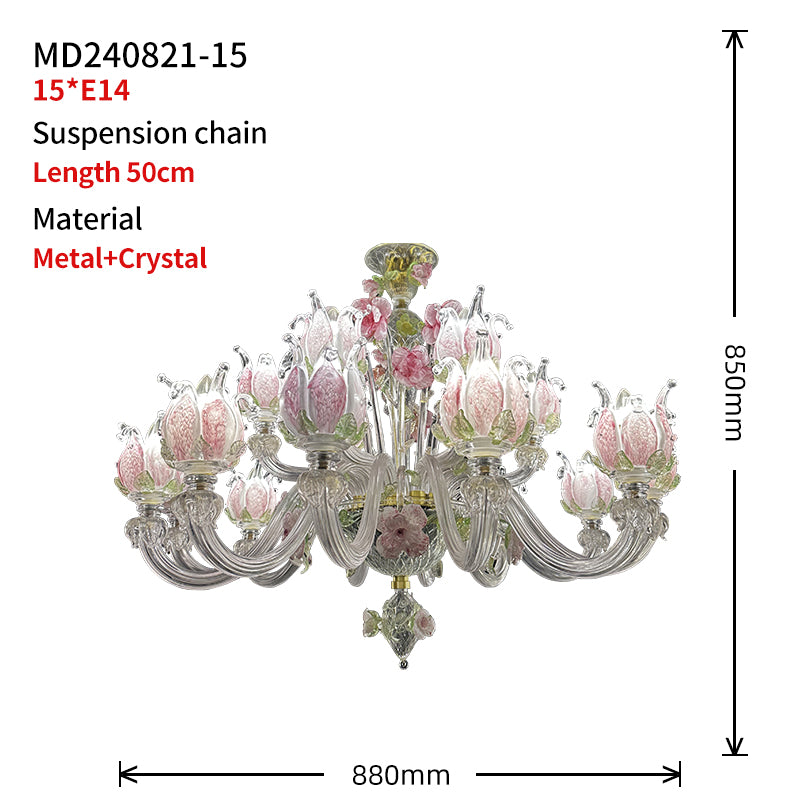 Rose Garden Murano Chandelier