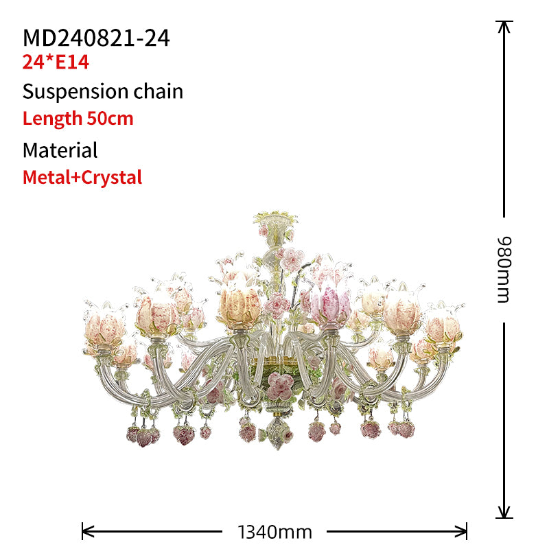 Rose Garden Murano Chandelier