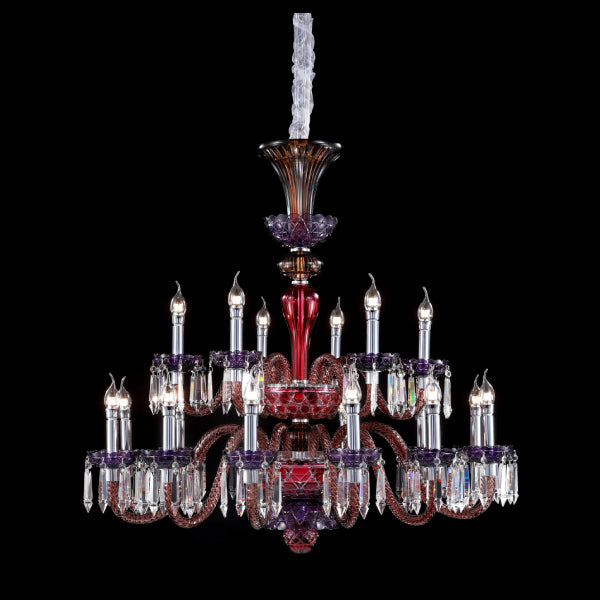 Rosetta d'Or Italian Glass Chandelier 18 lampes