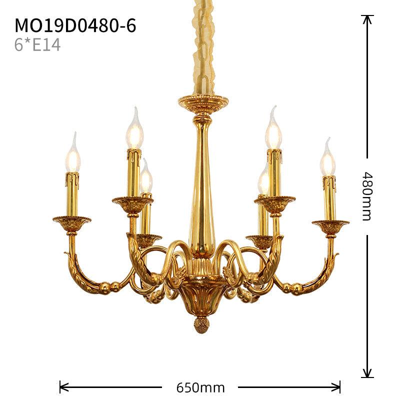 Simple Brass Gold Chandelier - Jewellery Top Lighting