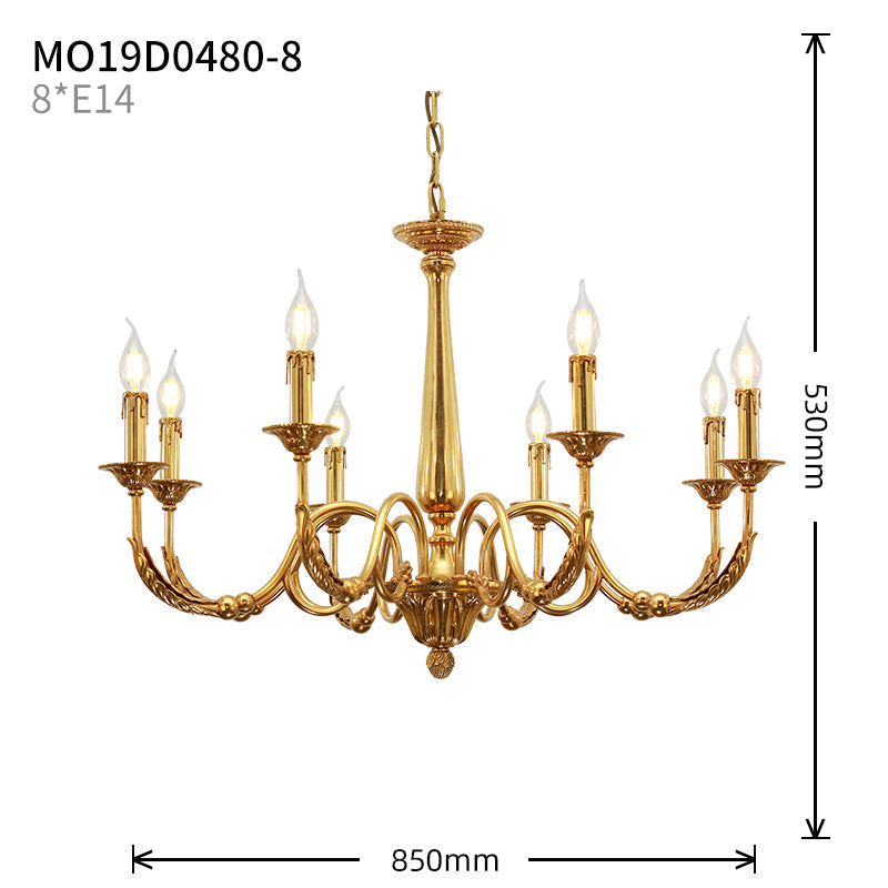 Simple Brass Gold Chandelier - Jewellery Top Lighting