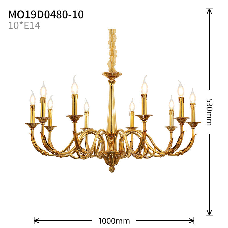 Simple Brass Gold Chandelier - Jewellery Top Lighting