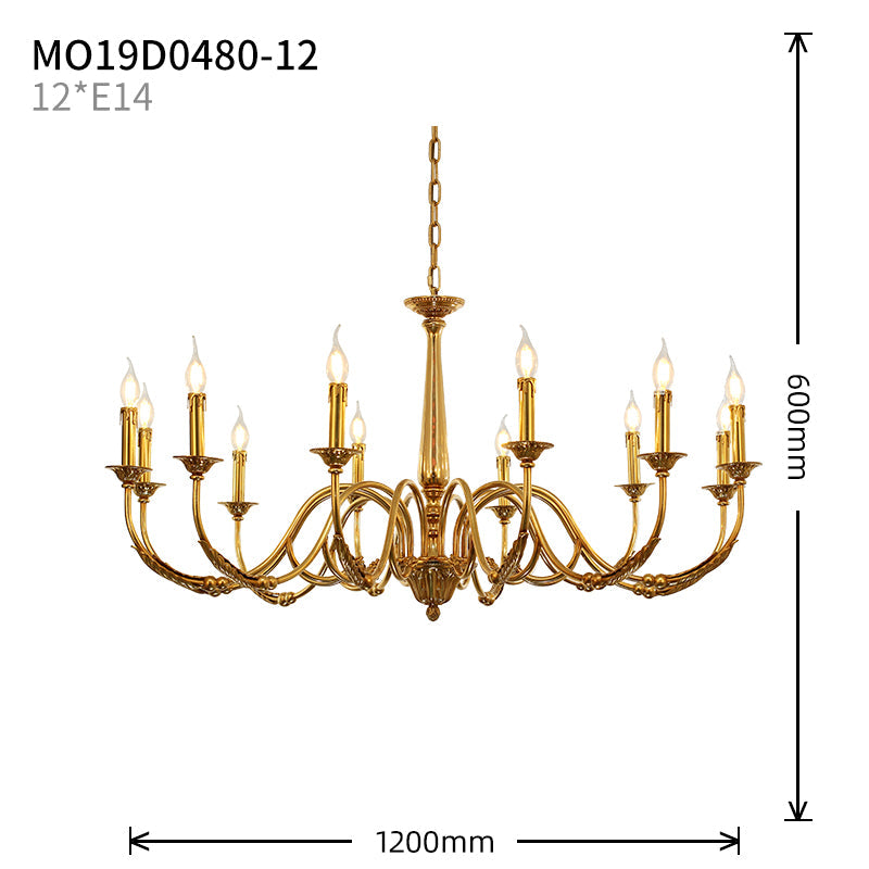 Simple Brass Gold Chandelier - Jewellery Top Lighting