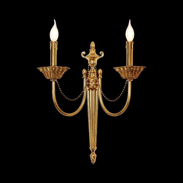 Simple French Brass Wall Lamp - Jewellery Top Lighting