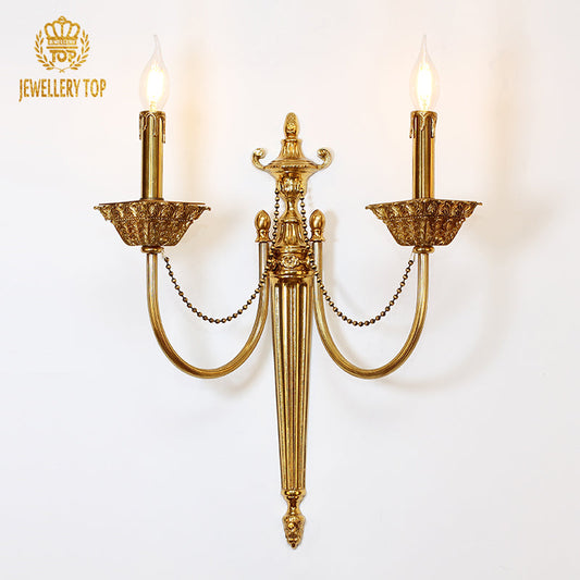 Simple French Brass Wall Lamp - Jewellery Top Lighting