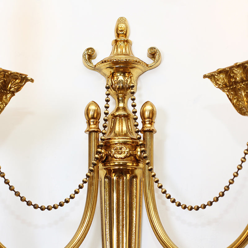 Simple French Brass Wall Lamp - Jewellery Top Lighting