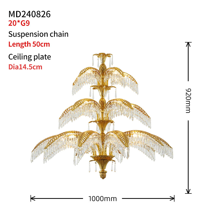 The Palme d'Or Palm Chandelier - 3 Tiers