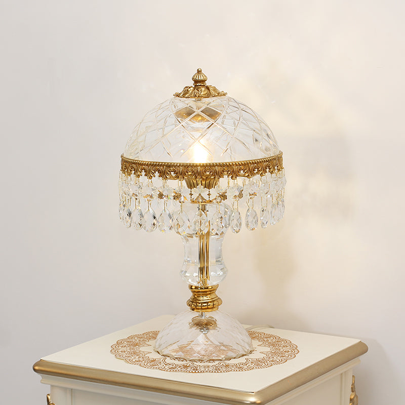 Venetian Dreams Glass Table Lamp with crystal droplets and brass details