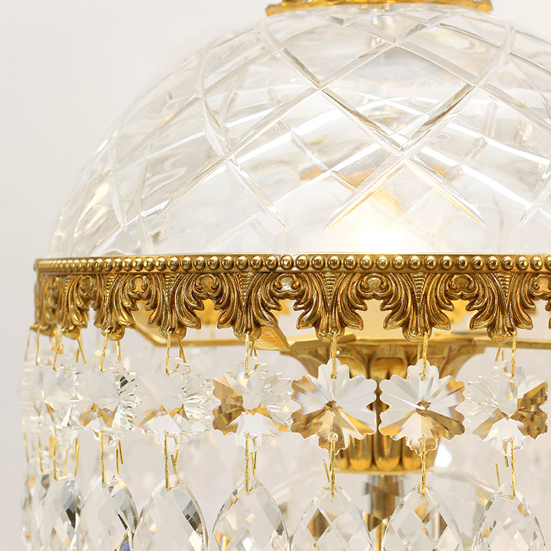 Glass lattice dome shade of Venetian Dreams Glass Table Lamp