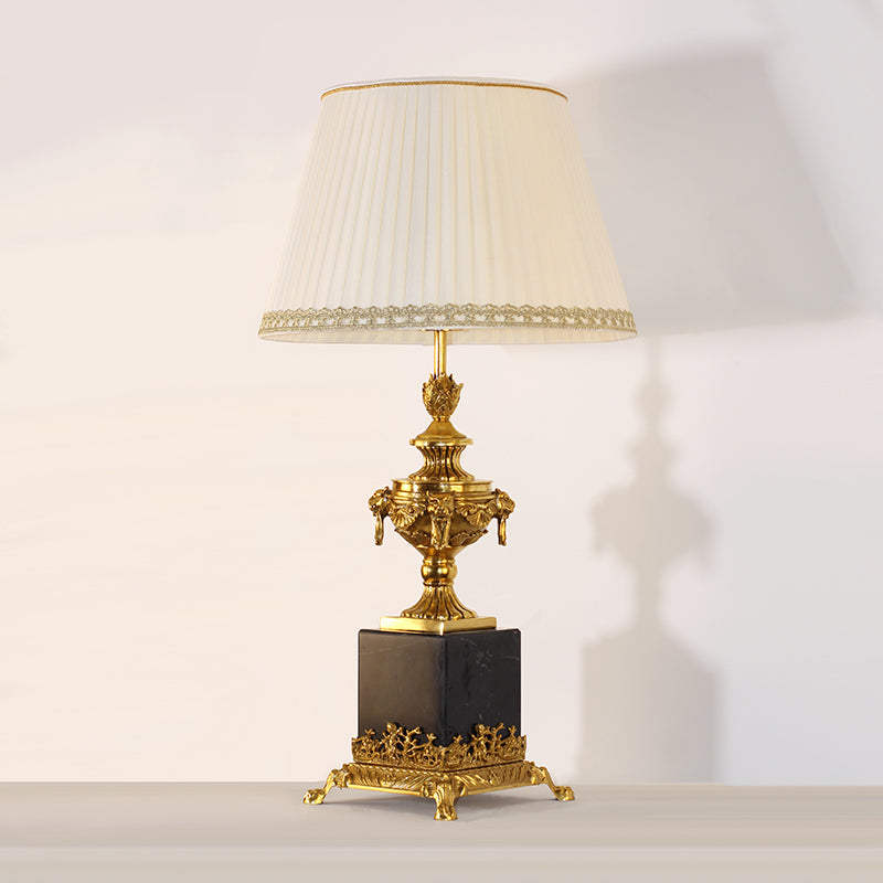 Vintage brass urn design on Versailles Majesty Vintage Table Lamp