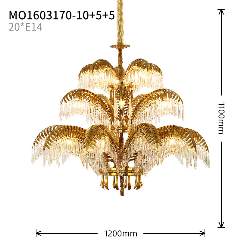 Victorian Palm Chandelier - Jewellery Top Lighting