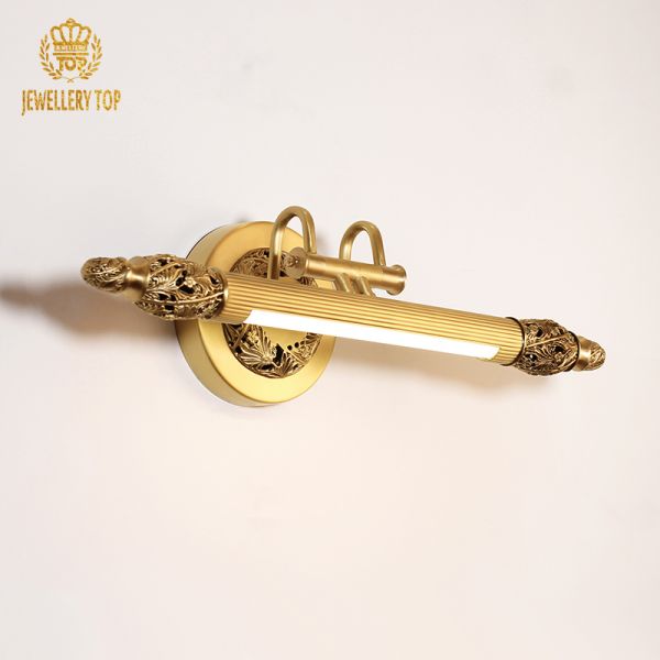 Vintage Brass Picture Wall Light - Jewellery Top Lighting