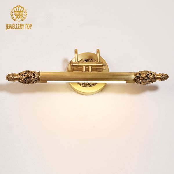 Vintage Brass Picture Wall Light - Jewellery Top Lighting