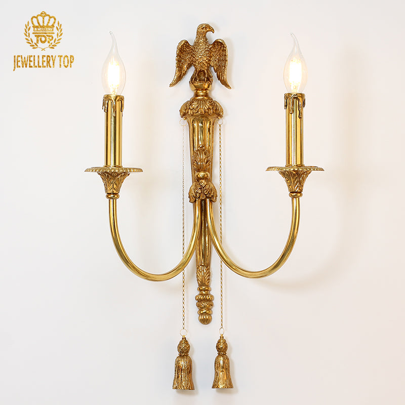 Zephyrion Eagle Baroque Brass Wall Lamp - Jewellery Top Lighting