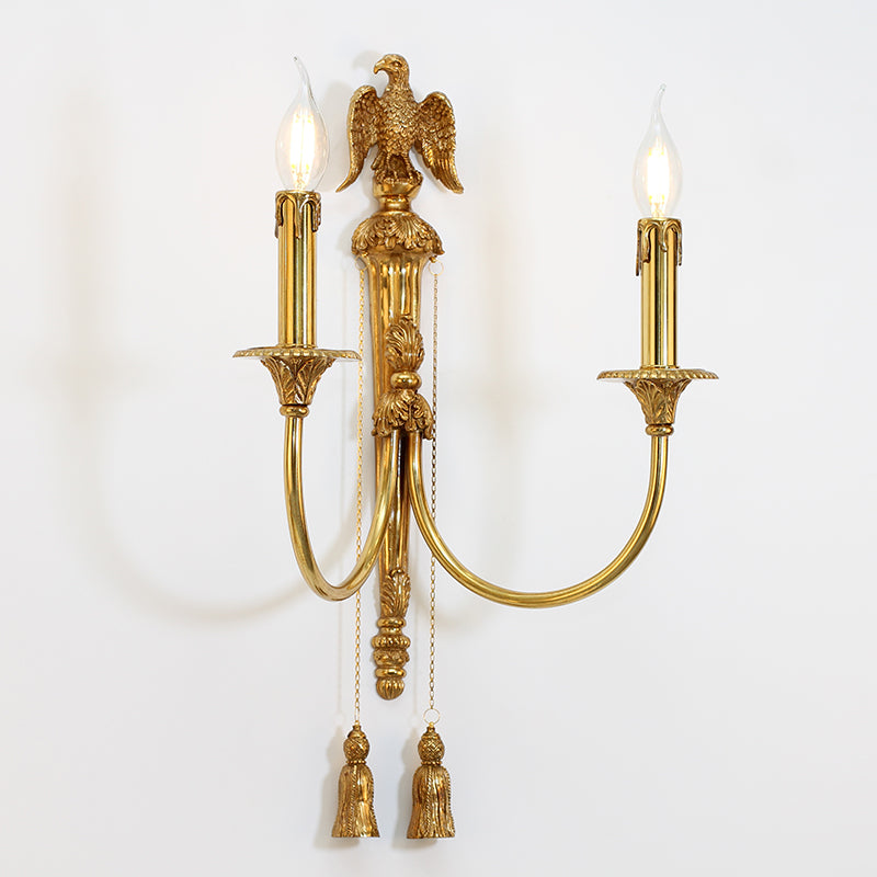Zephyrion Eagle Baroque Brass Wall Lamp - Jewellery Top Lighting