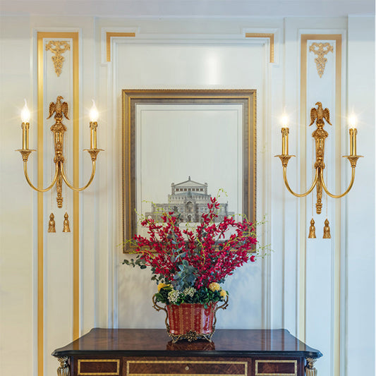 Zephyrion Eagle Baroque Brass Wall Lamp - Jewellery Top Lighting