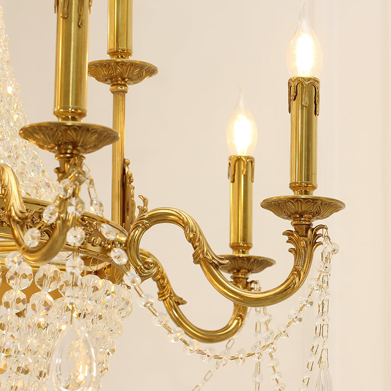 French Brass Empire Chandelier