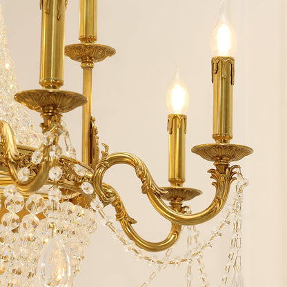 French Brass Empire Chandelier