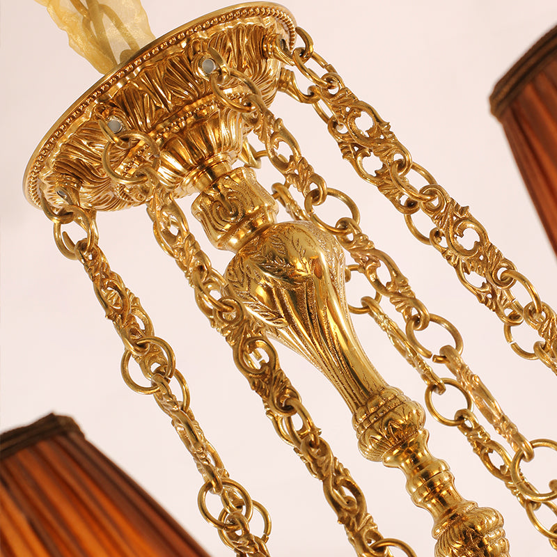 Neoclassical Brass Chandelier 2.46'/2.92'