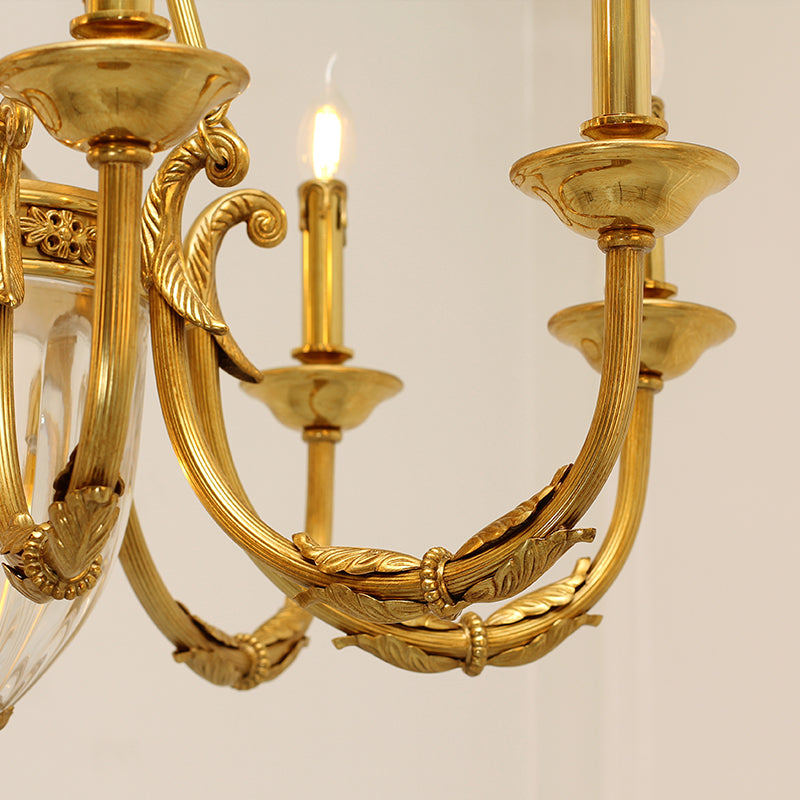 crystal base brass chandelier