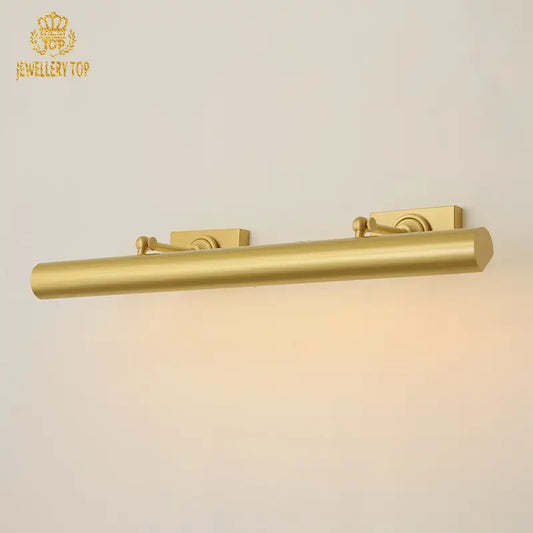 Apollo's Golden Ray Brass Wall Lamp on beige wall