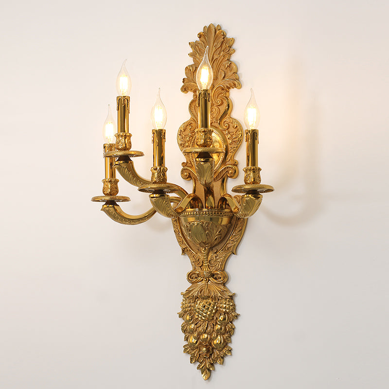 French Traditional Brass Wall Lamp