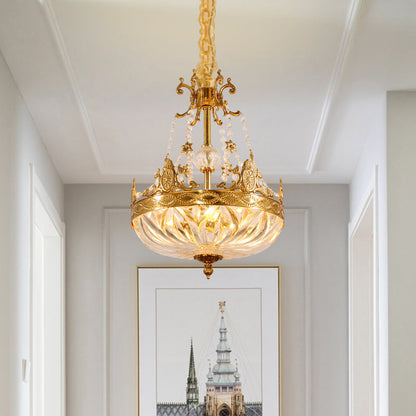 French Brass Pendant Lamp